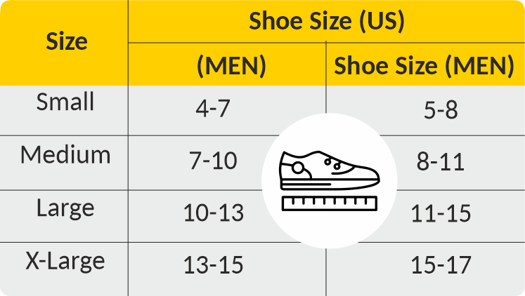 size chart Easycast Pneumatic Walker