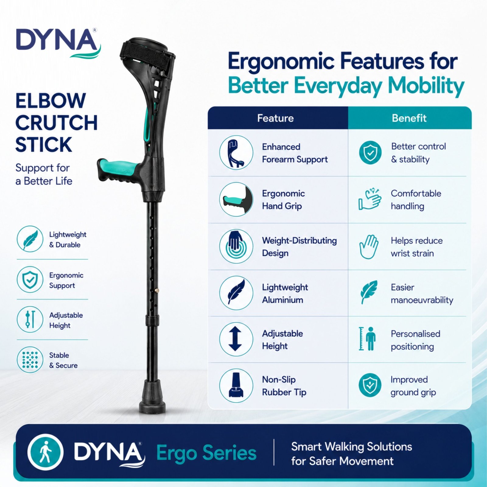 DYNA Elbow Crutch Stick