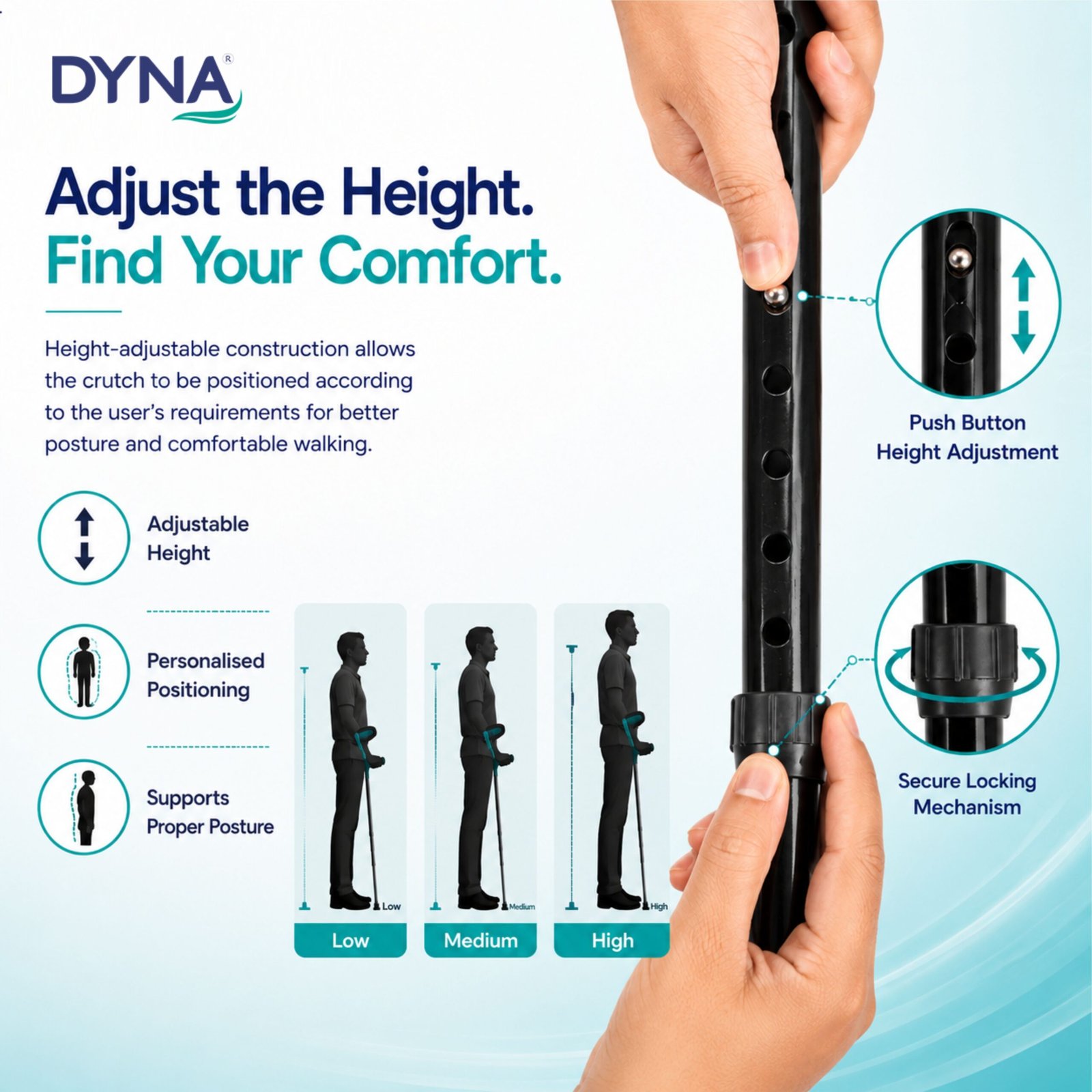DYNA Elbow Crutch Stick