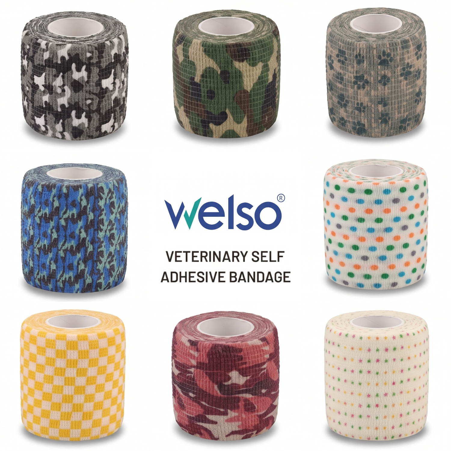 WELSO Veterinary Self-adhesive Bandage (Pack of 6) - 5cm x 4.5m - Image 2