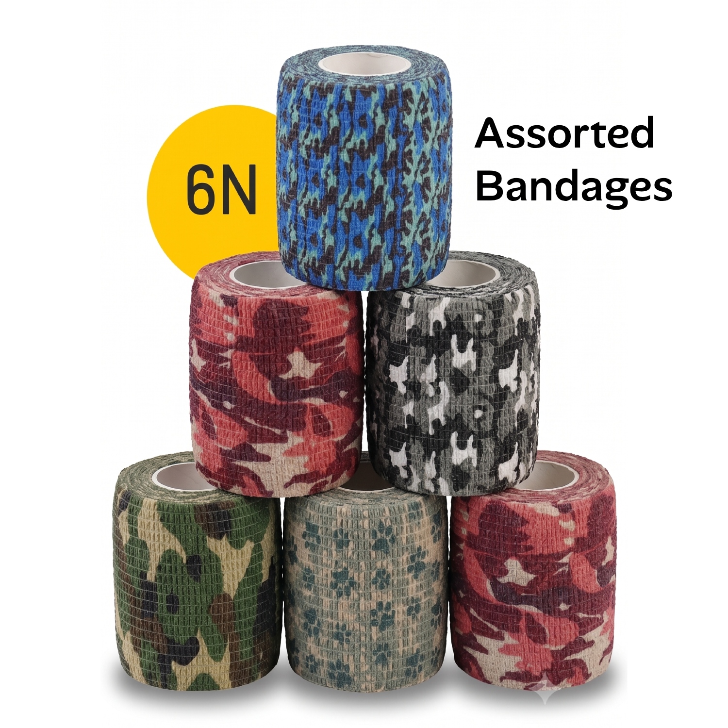 WELSO Veterinary Self-adhesive Bandage (Pack of 6) - 5cm x 4.5m