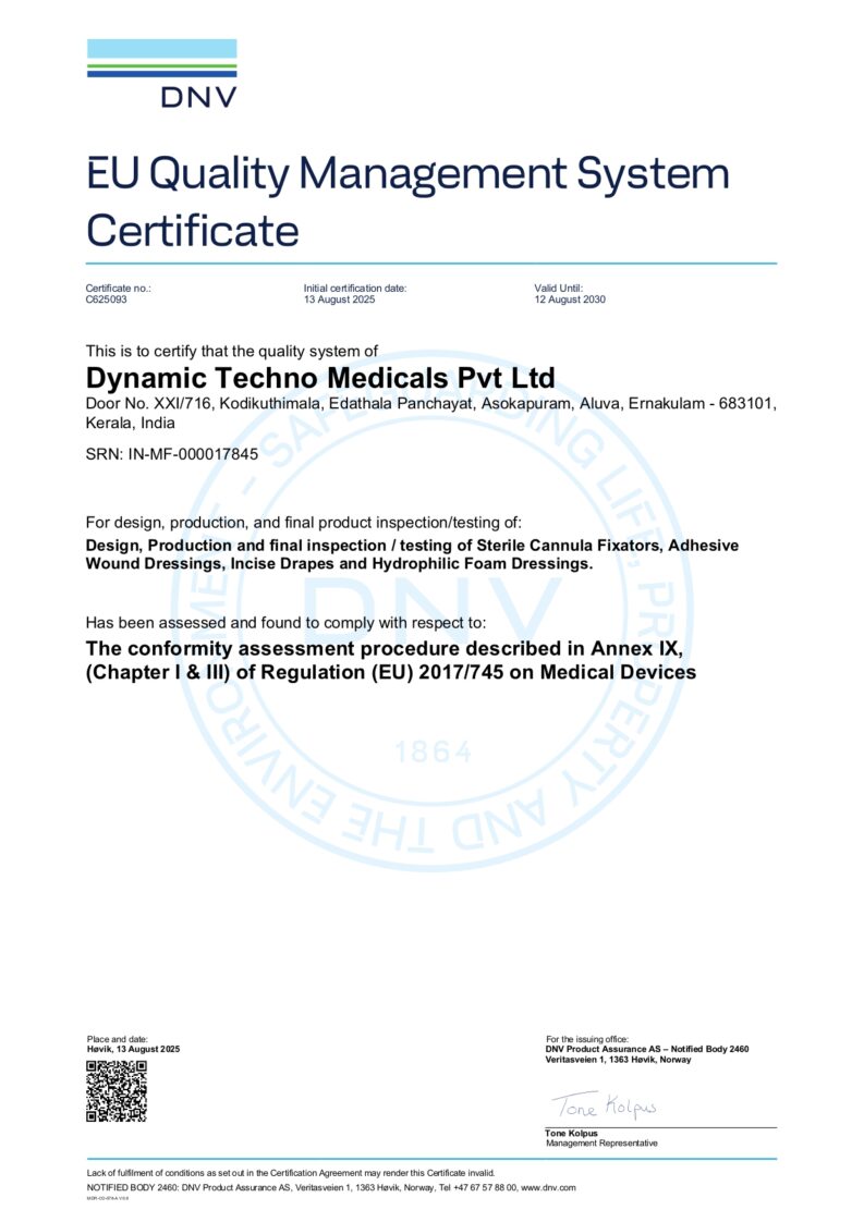 EU QUALITY MANAGEMET CERTIFICATE