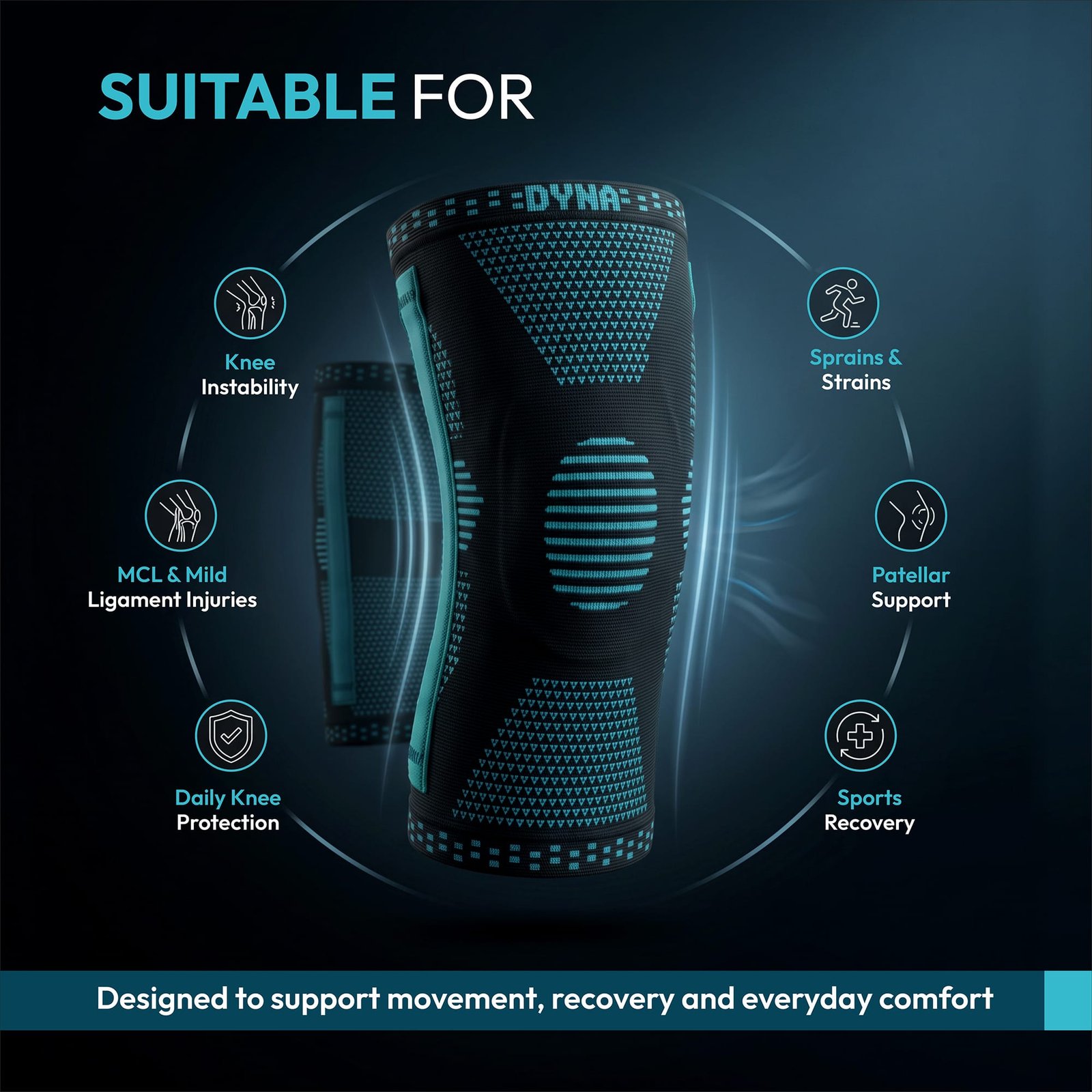 DYNA Knee Brace with Side Stabilizers